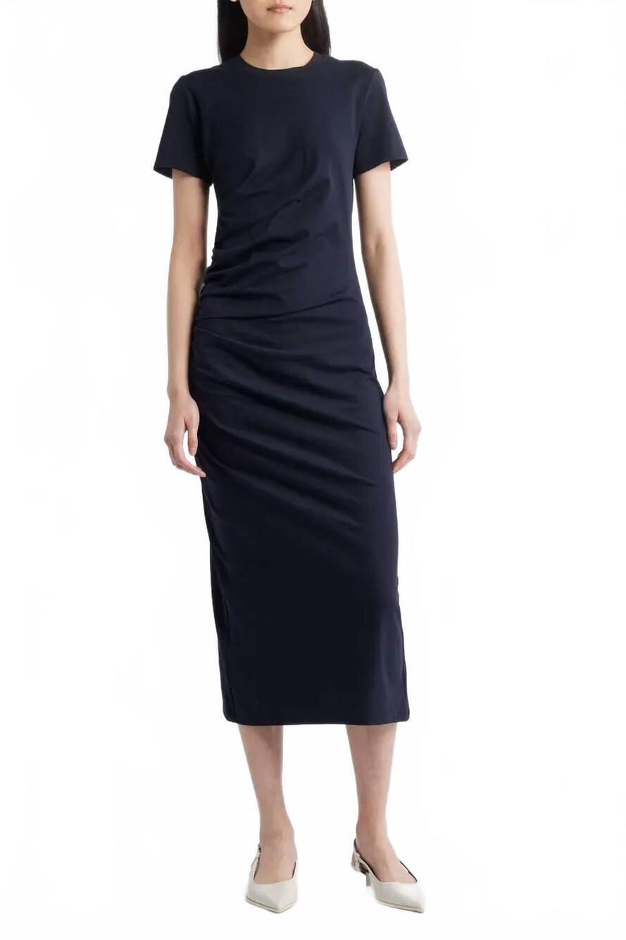 NEW FRAME twist dress in navy